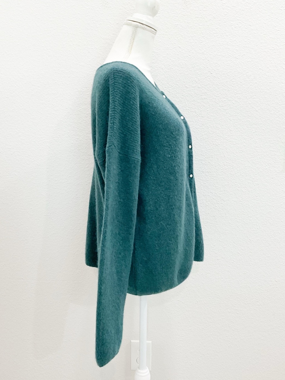 Sezane Women's Ribbed Green Button Down Cardigan Size XL - Picture 6 of 9